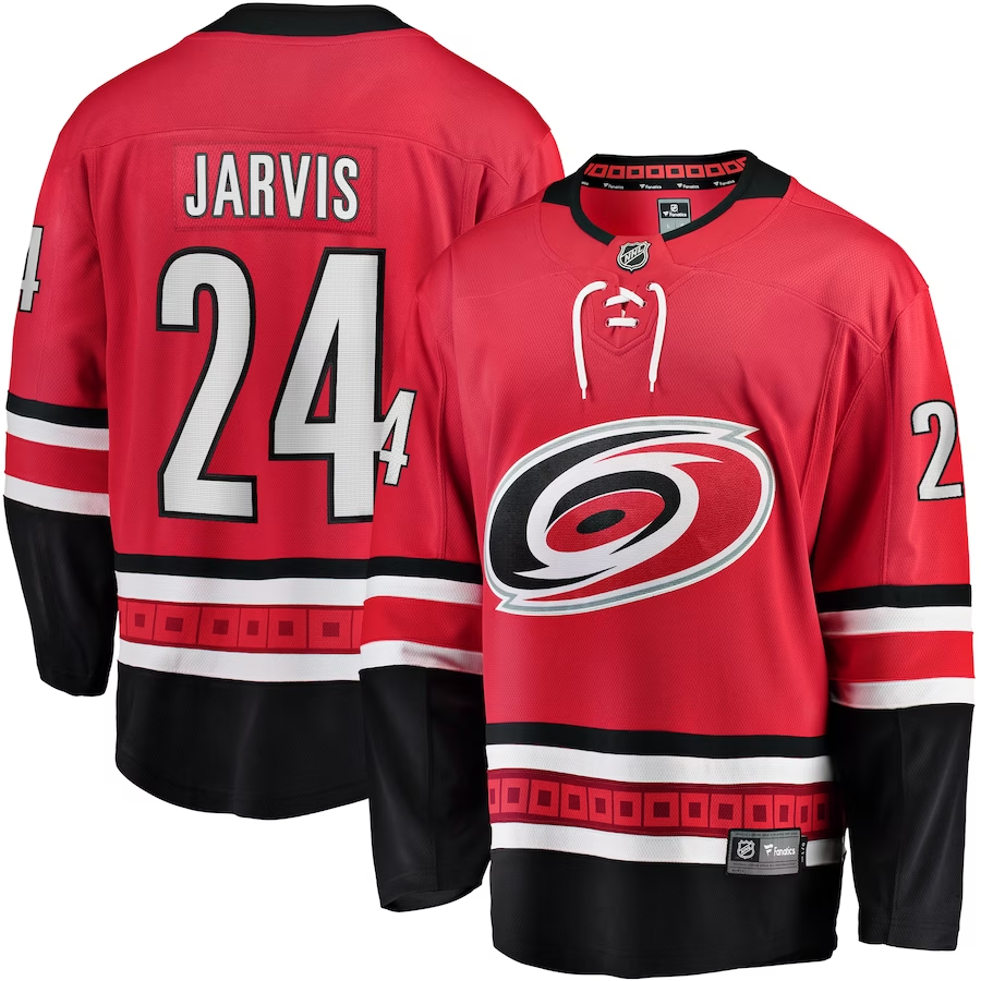 Men's Carolina Hurricanes Seth Jarvis #24 Red Jersey